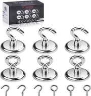 Halteri magnetici 45 kg, 6 + 6 pezzi di magneti neodimio, forti spigoli, 36 mm, forti magneetti con 6 occhielli e 6 becheri