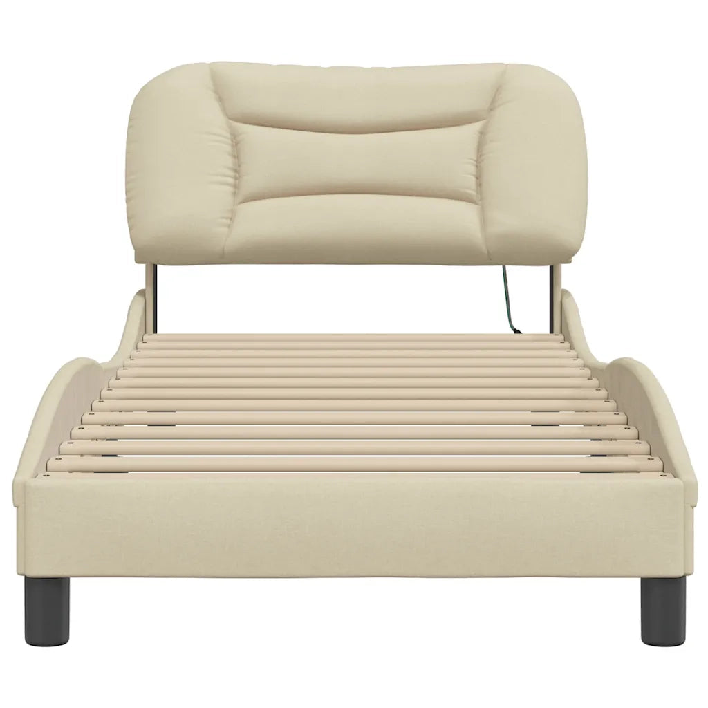 Giroletto senza Materasso Crema 80x200 cm in Tessuto