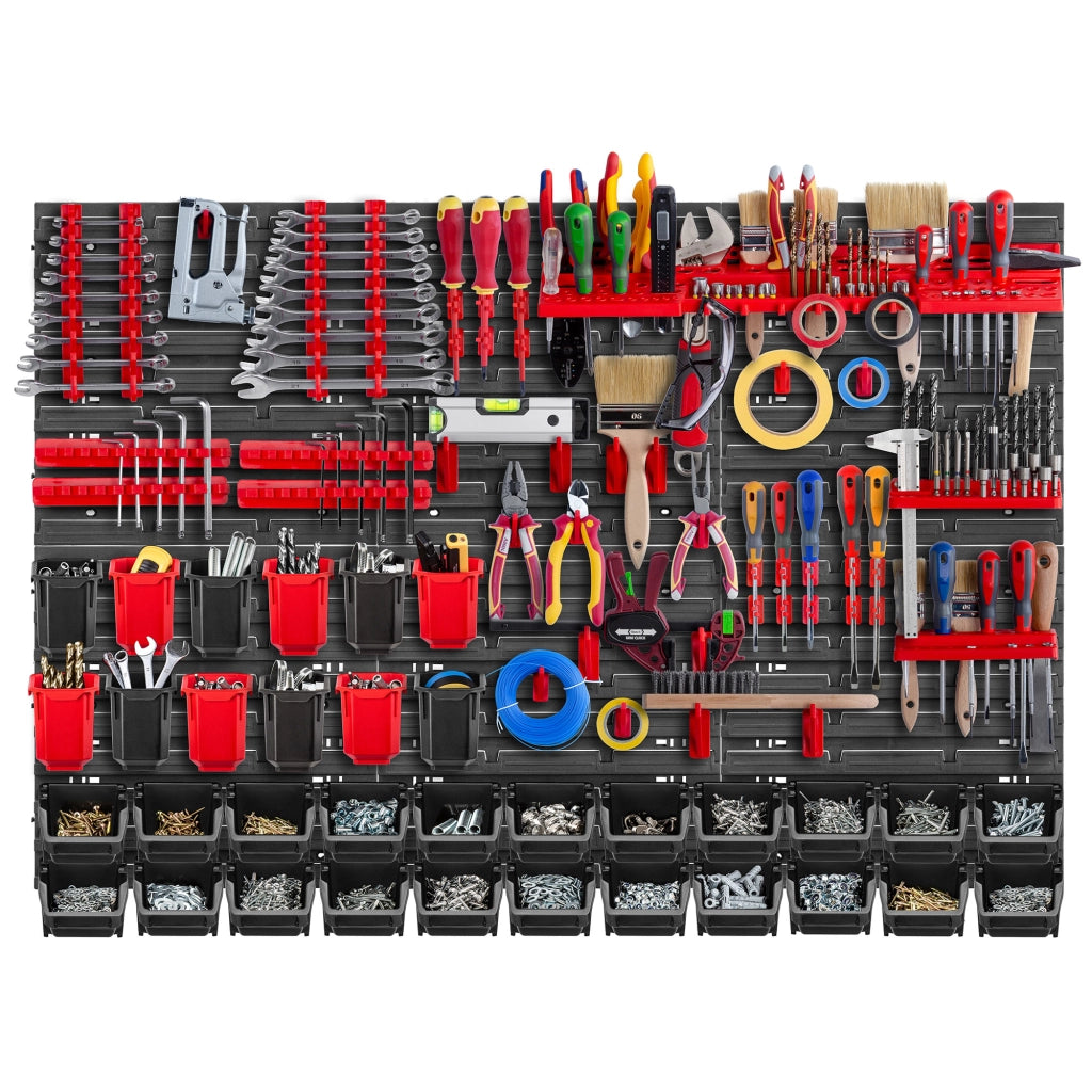 Pannello portautensili da parete KADAX 117x78cm 77El per officina, garage, vassoi e contenitori.