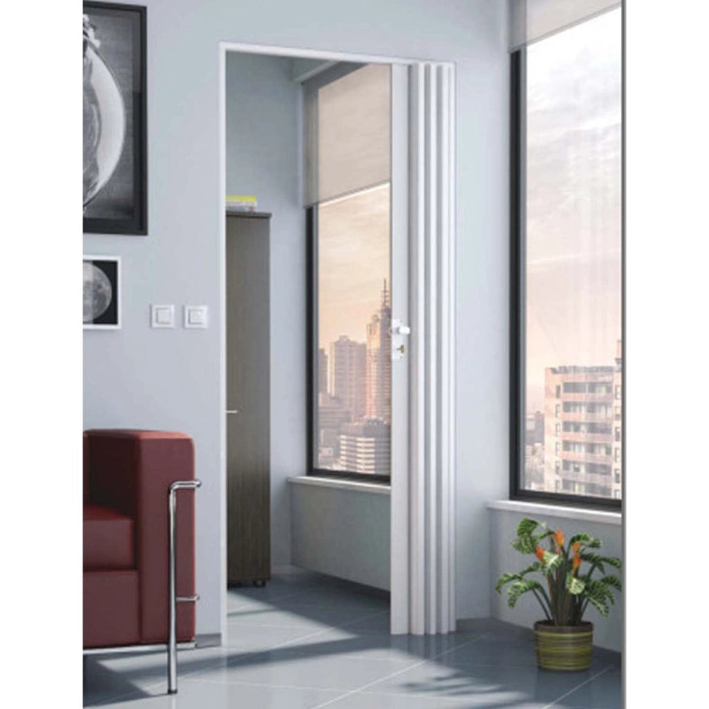 Porta a Soffietto con Maniglia in Kit Linea Extra in PVC 82 CMX210 Bianco
