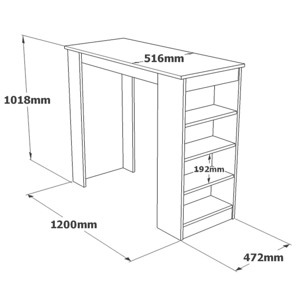 Pontebba, Tavolo Fisso 2 Posti, 51.6x120x101.8h cm Bianco