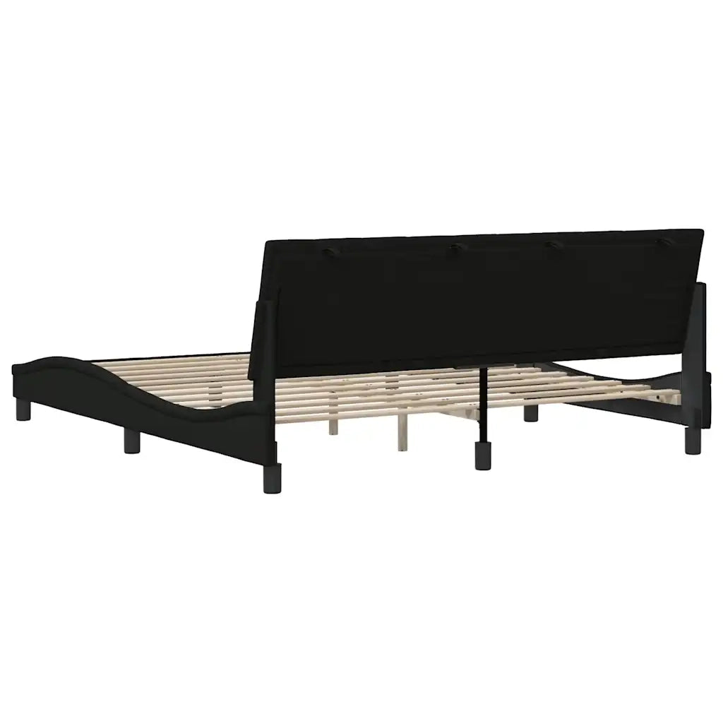 Giroletto senza Materasso Hanko Nero 180x200 cm in Tessuto 3310407