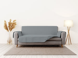 Copridivano Trapuntato 1 Posto in Microfibra Grigio Chiaro