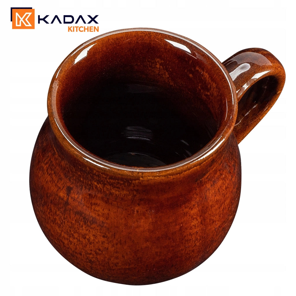 Set di 2 tazze da vin brulé KADAX da 250 ml con manico in gres.