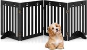 Cancelletto di Sicurezza Pieghevole, Barriera per Animali Domestici, in Legno, 4 Pannelli, 203 x 60 x 1,5 cm (Marrone)