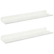 2 pz Mensola | Ripiano | Scaffale sospesa Bianco 40 x 8,5 x 2,5 cm Acciaio