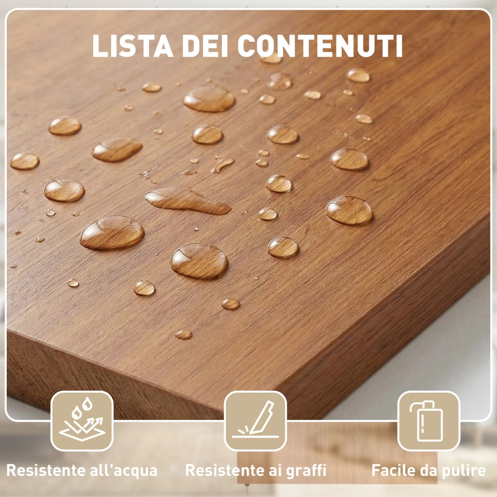 Porta Scorrevole 75x3,5x210 cm con Binario in Alluminio in MDF Effetto Legno Marrone
