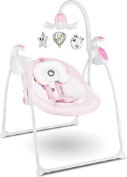 Seggiolone schiaccia schiaccia 3 in 1 74 x 64 x 101 cm per bambini fino a 9 kg, regolazione 2-trappiste, 8 velocità di oscillazione, 12 melodie timer, funzione silenziosa, giocattolo interattivo