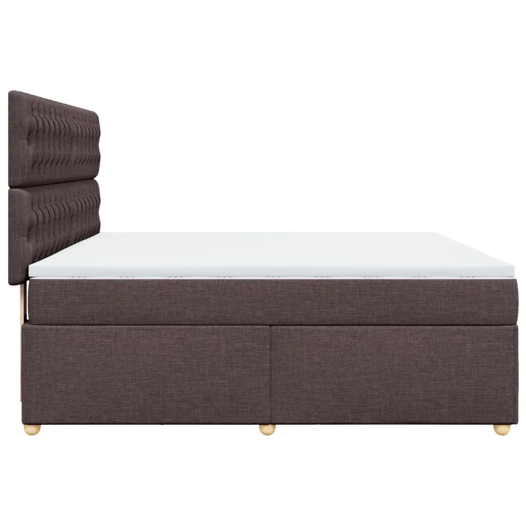 vidaXL Giroletto a Molle con Materasso Marrone Scuro 180x200cm Tessuto