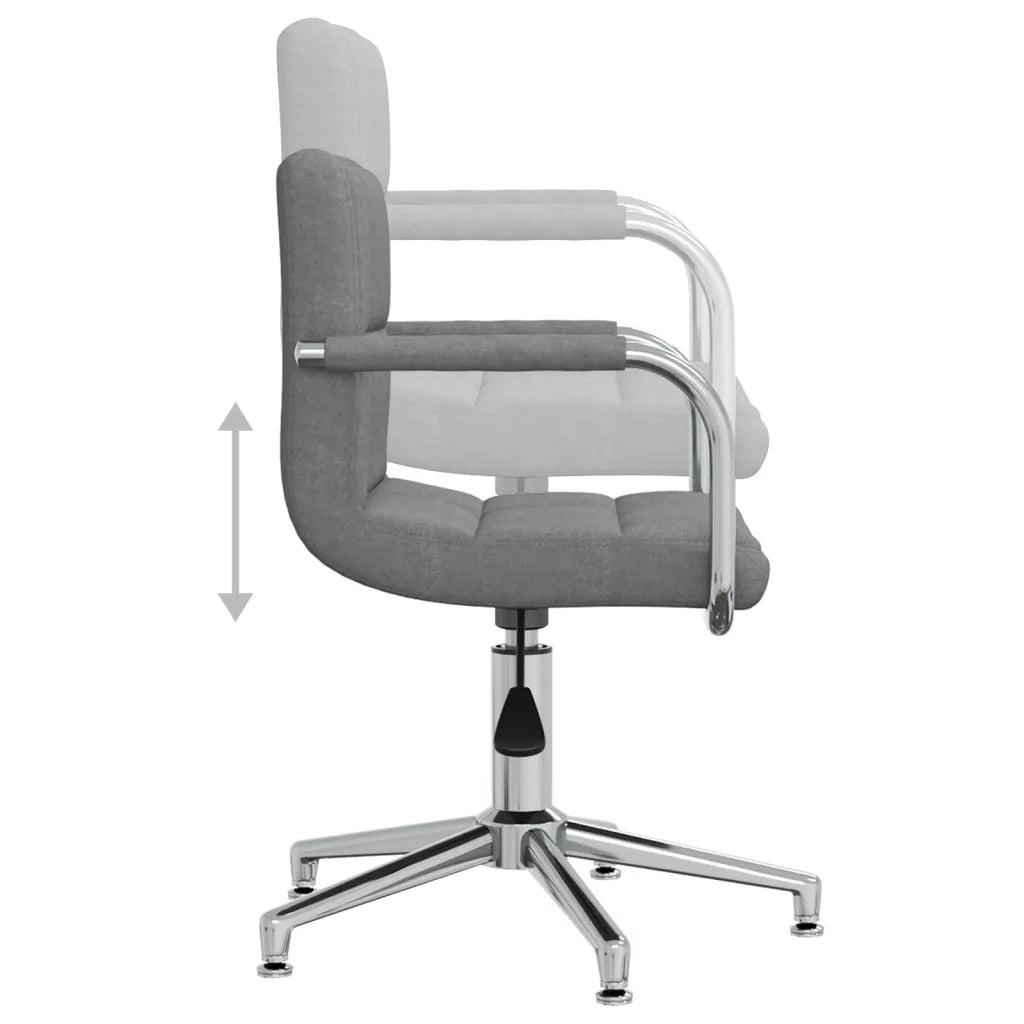 Sedia da Ufficio Girevole Grigio Chiaro in Tessuto 334729