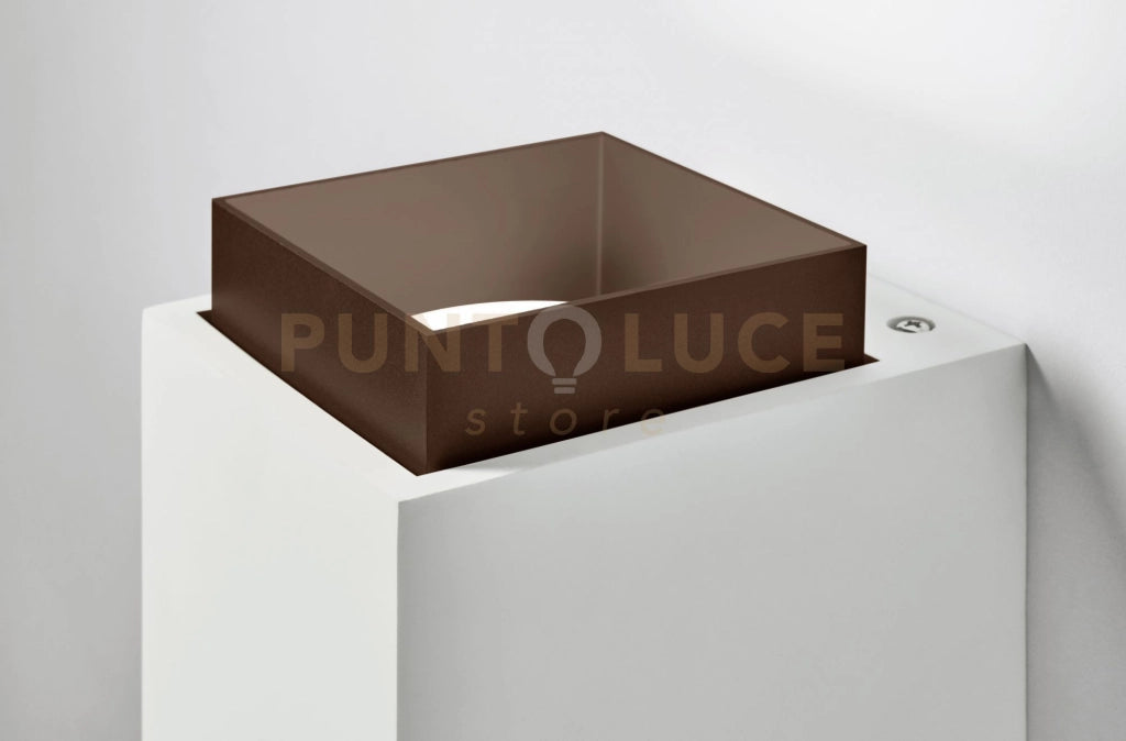 SYME applique a Parete 2 luci attacco GX53 Quadrata Bronzo in gesso e alluminio 13x10cm