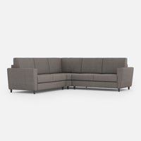 Divano Angolare 5 Posti 228x228x85 cm Yasel in Tessuto Grigio