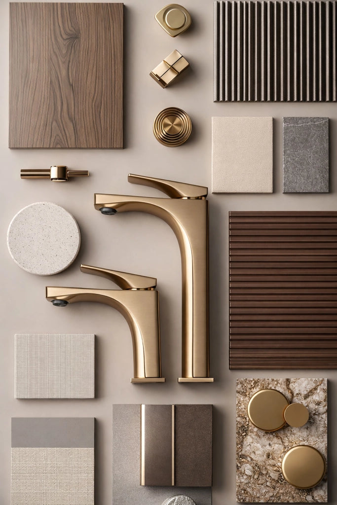 Rubinetto Da Lavabo Premium Rea Joe Brush Gold High