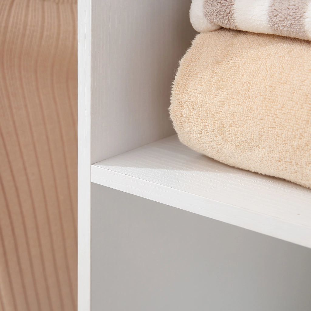 Armadio Guardaroba Aperto 120x40x128 cm 2 Aste e 3 Ripiani in Legno Ingegnerizzato Bianco