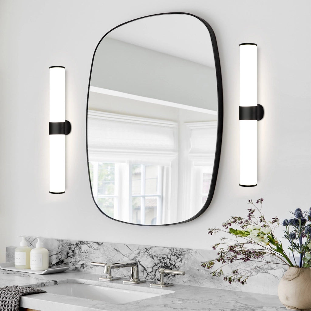 ZMH Lampada da Bagno sopra Specchio Nera 8W IP44 a Parete Luce Neutra 4000K 40cm