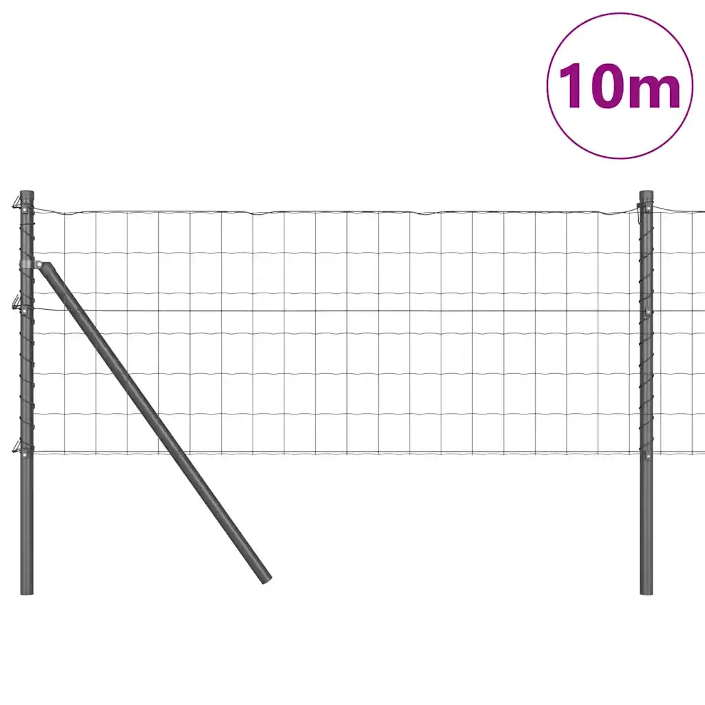 Recinzione da Giardino | Recinzione con Posto Grigio 0,6 x 10 m Acciaio e PVC