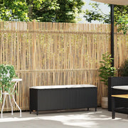 Panchina da Giardino | Panca da Giardino con Cuscino Nera 110x30x40,5 cm in Polyrattan