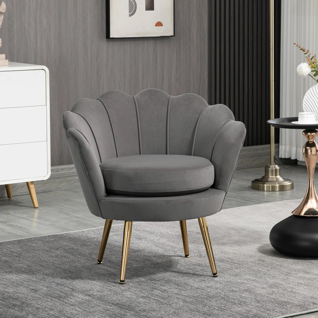Poltrona con Schienale Alto ¨C zephmum ¨C Grigio, Tessuto, 76x67x74cm