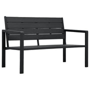 Panca da giardino mobili da esterno terrazza 120 cm HDPE nero effetto legno 02_0011206