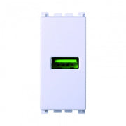 Ettroit Serie Venus Presa USB Caricatore 5V 2,1A USB-A Bianca Compatibile Con Vimar Arke