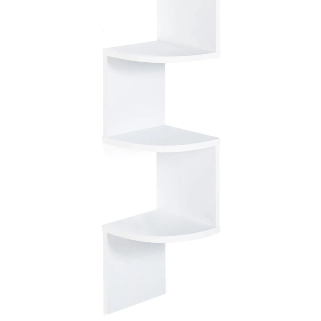 IDMarket - Scaffale angolare a parete a 5 livelli bianco ISA