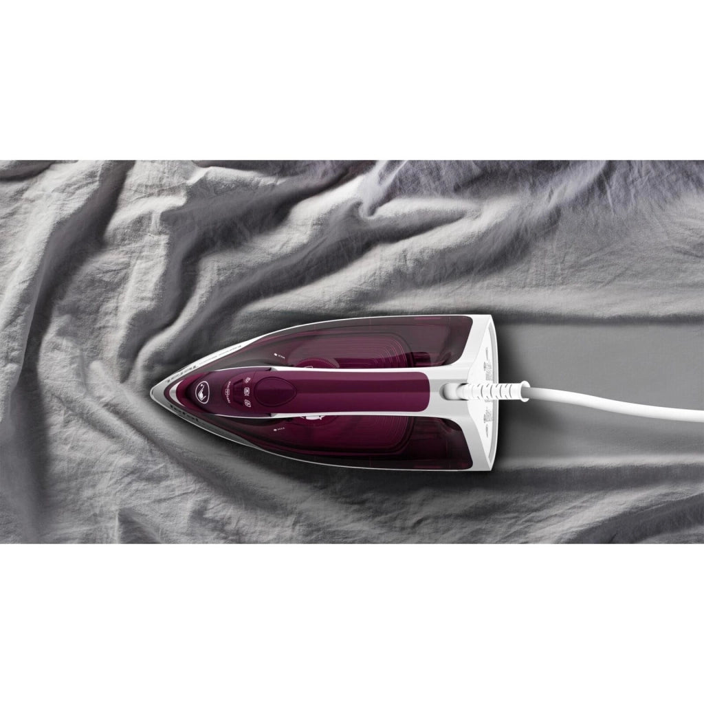 Tefal Express Steam FV2835E0 ferro da stiro Ferro da stiro a secco e a vapore Piastra Cerilium 2400 W Viola, Bianco