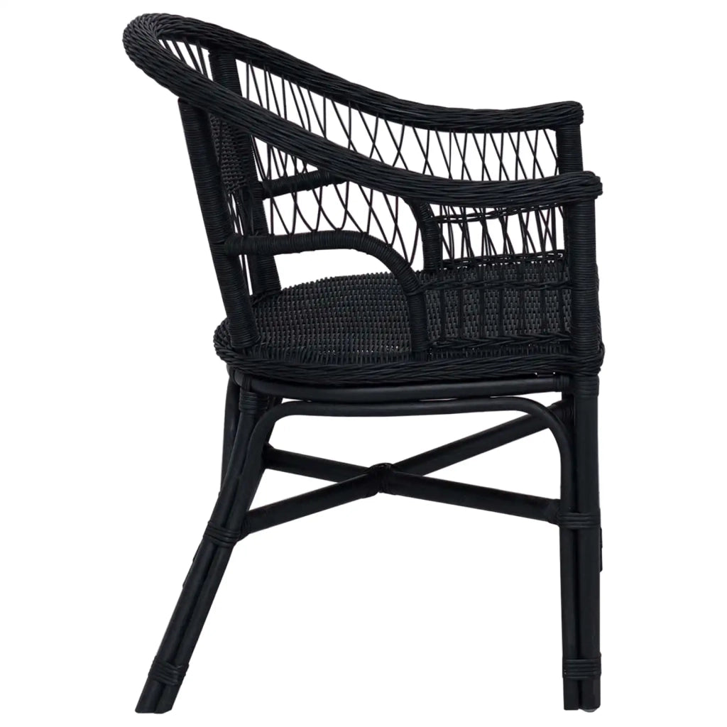 Sedia Impilabile Nero 60 x 60 x 81 cm Rattan 42033213
