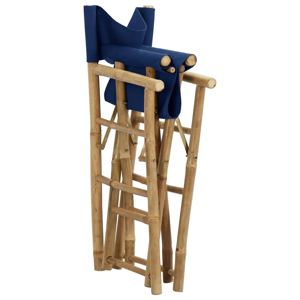 Sedie da Regista Pieghevoli 2 pz Blu in BambÃ¹ e Tela cod mxl 6381