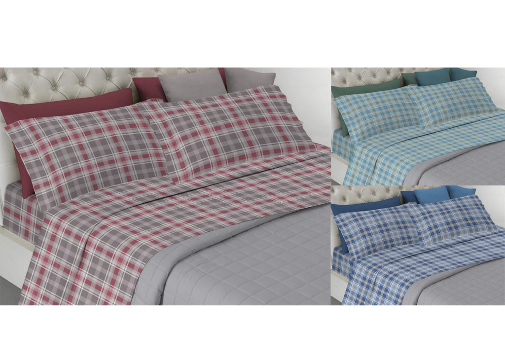 Completo Lenzuola Letto Pensieri Delicati 100% Cotone Disegno Ben - Singolo - Verde