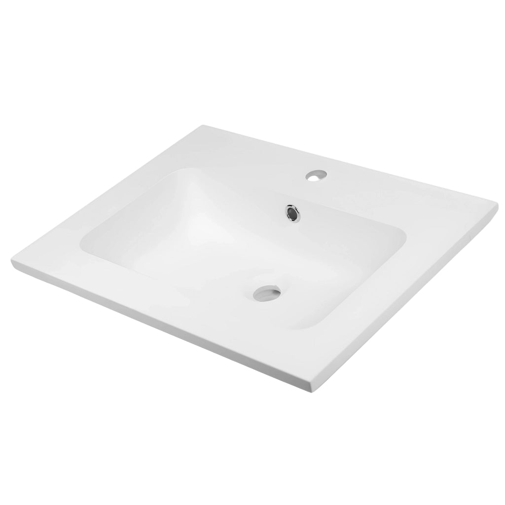 Lavabo ad incasso mineral marmo colore bianco opaco mobile composizione bagno *** misure 81x46 cm, confezione 1