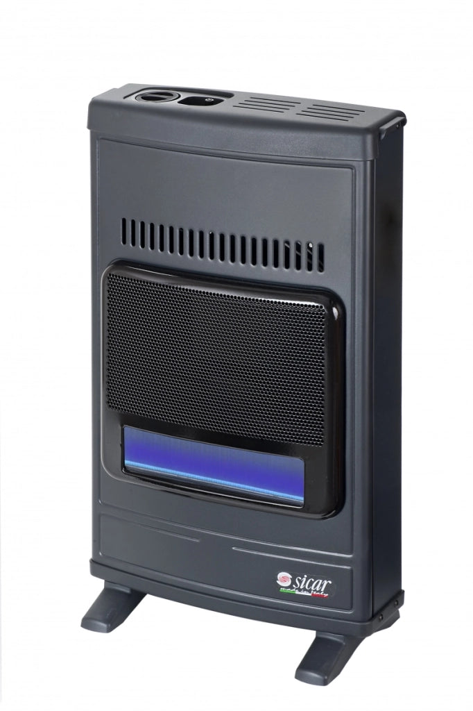 Sicar eco 45 stufa blue-flame a gas metano, installazione a parete o pavimento, fiamma protetta, potenza max 4100 w