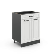Vicco Mobiletto base per cucina Bianco casa di campagna 60 cm con cassetto, senza piano di lavoro