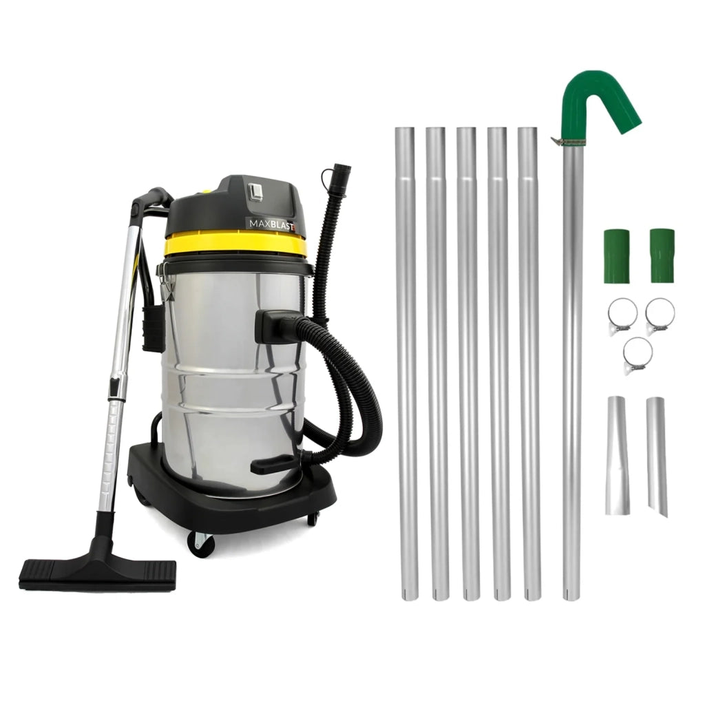 Kit Pulizia Grondaie con Tubi Estensibili + Aspiratore Industriale 60L