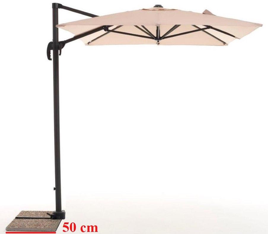 Ombrellone da Giardino Decentrato 3x2m in Alluminio e Poliestere Verso Ecrù