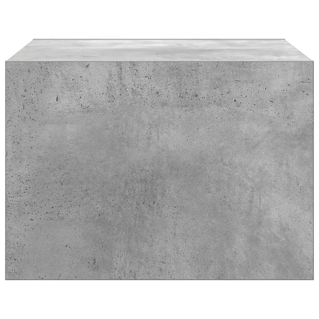 Comodini a Parete con Luci LED 2 pz-Set di 2 Tavolino da notte Grigio Cemento 792645