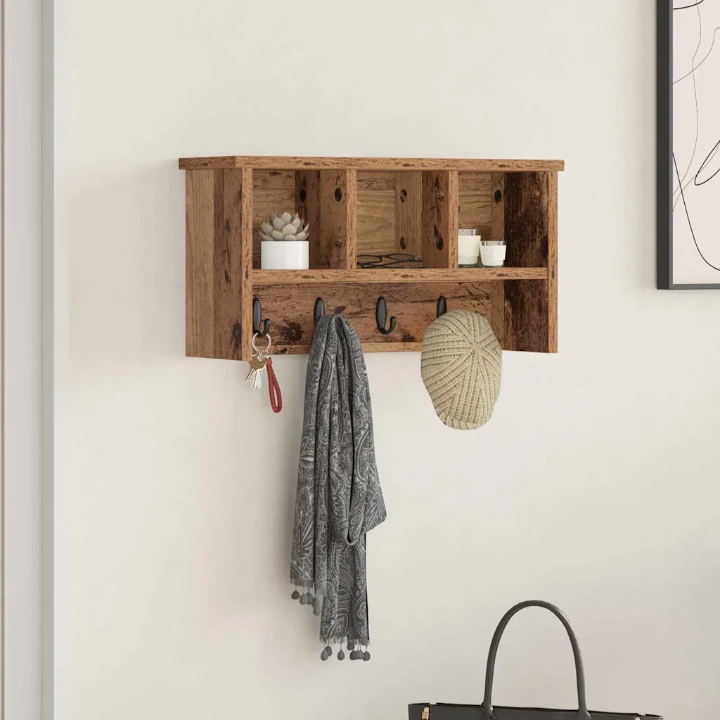 Appendiabiti a muro Legno vecchio 50 x 16 x 26 cm CFW9466671