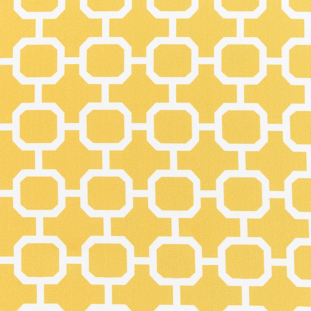 Set di 2 cuscini per sedia da giardino giallo bianco 37 x 34 cm motivo a strisce per esterno legami resistenti ai raggi UV