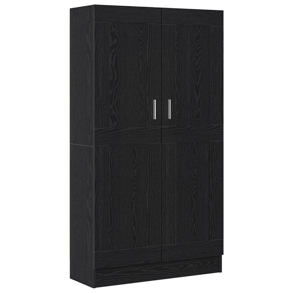 2 Armadi per Libri Rovere Nero 165x30,5x150 cm in Legno Ingegnerizzato