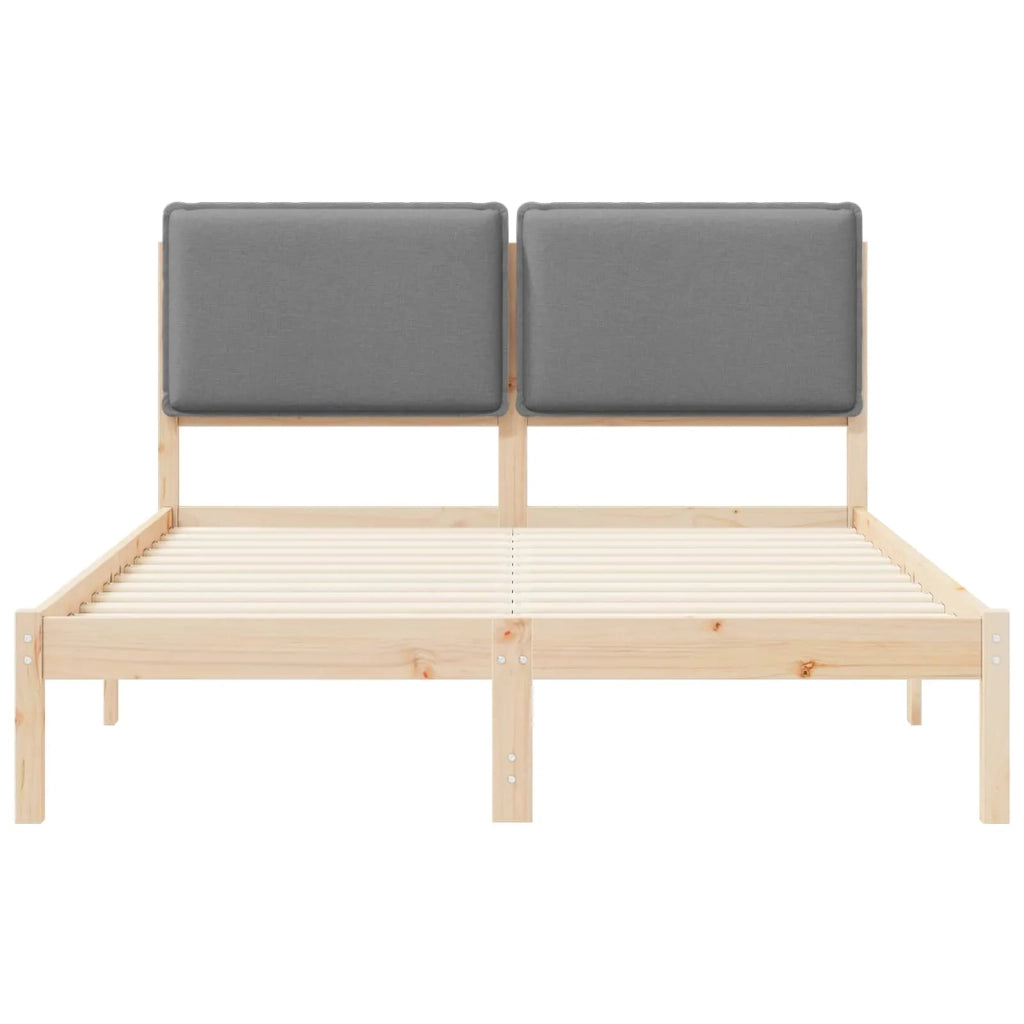 Letto con Testiera Rivestita Marrone e Grigio Chiaro 877839