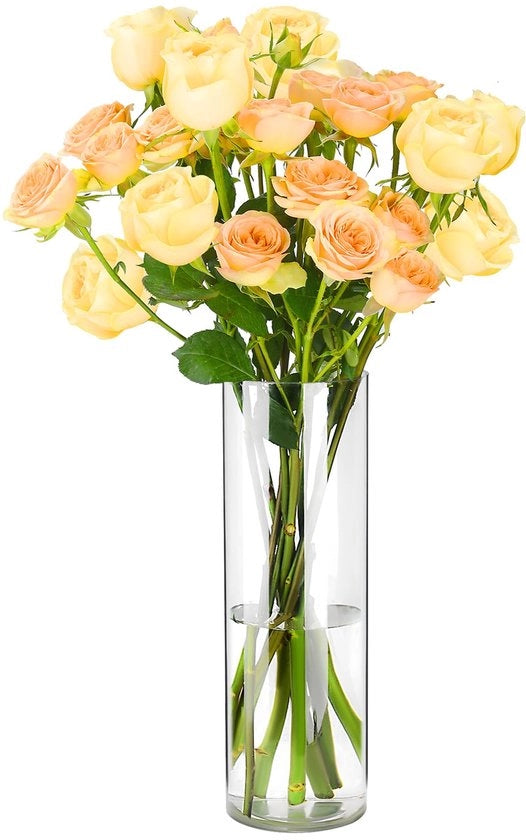 Vaso trasparente in plastica acrilica, stile cilindrico, ideale per decorazione di tavola, 15x20 cm