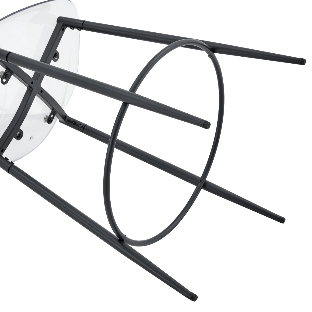 Sgabelli da bar trasparenti, 2 pezzi con schienale ergonomico e base in metallo nero, nero e trasparente