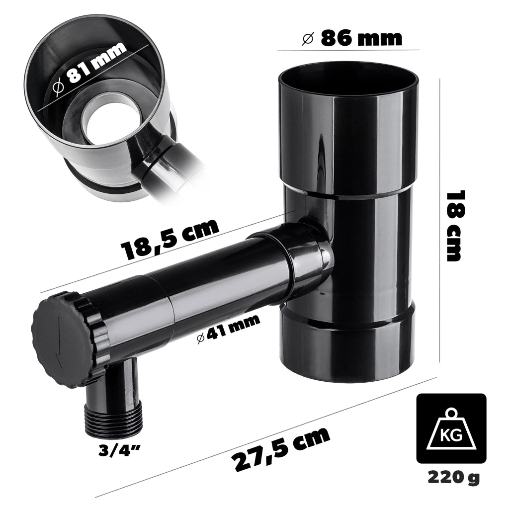 Collettore di acqua piovana KADAX con valvola di scarico da 80 mm