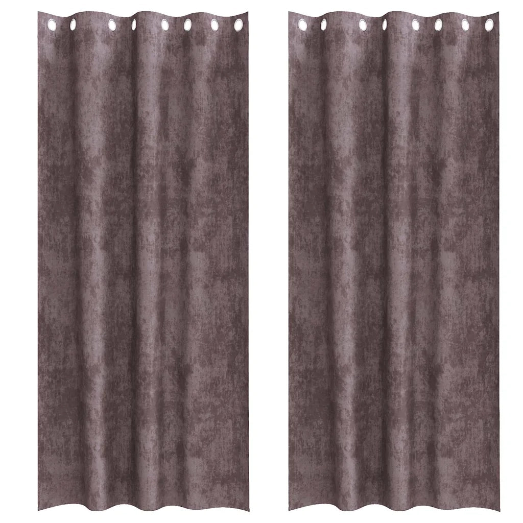 Tende in Velluto con tende 2 pcs Marrone 260 x 140 cm Velluto 4107662