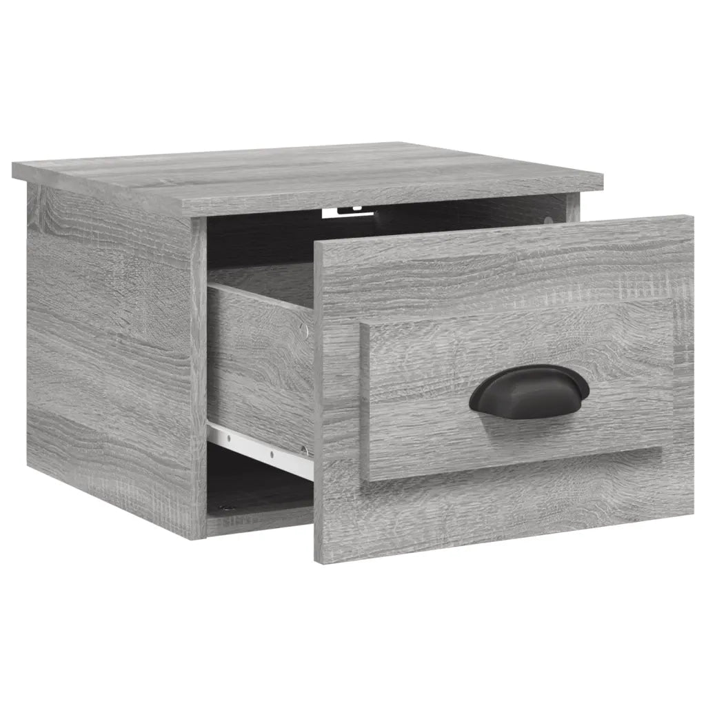 Comodino | Armadio da Notte | Mobiletto da notte a Parete Grigio Sonoma 41,5x36x28 cm