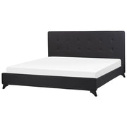 Letto Matrimoniale Nero 180 x 200 cm Imbottito