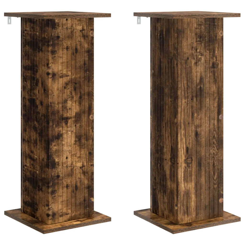 Supporto per piante 2 pcs Rovere Fumo 30,5 x 30 x 80,5 cm