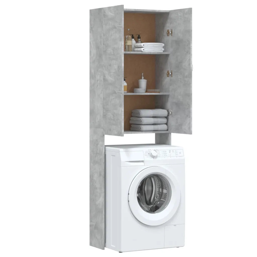Mobile per Lavatrice Grigio Cemento 64x25,5x190 cm 808417
