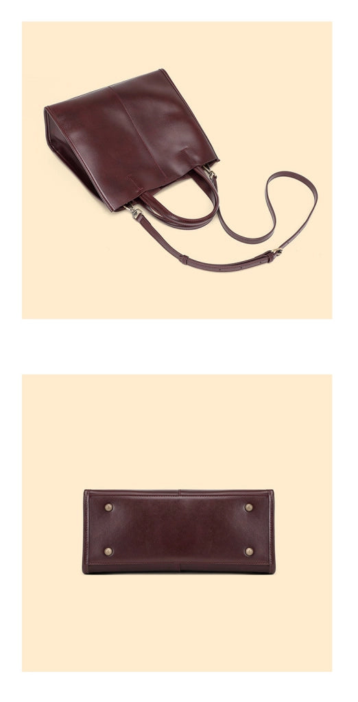 Borsa da donna in vera pelle marrone