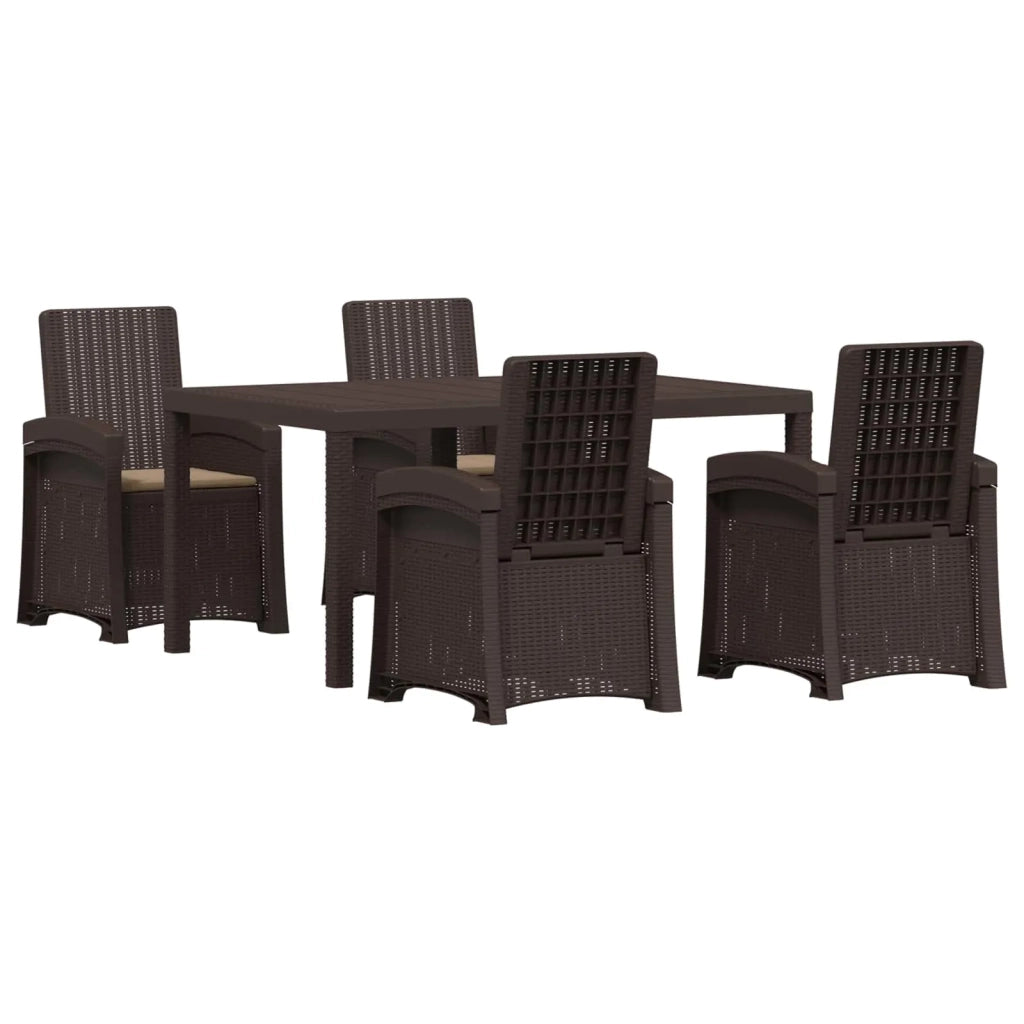 Set da Pranzo per Giardino 5 pz Marrone e Tortora PP 3430125