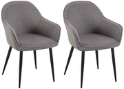 Set di 2 sedie da pranzo in tessuto Boise grigio scuro